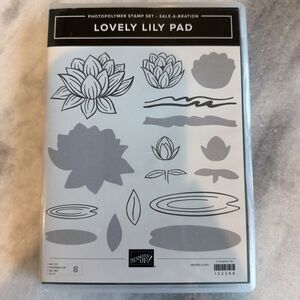 Stampin Up Lovely Lily‎ Pad Photopolymer Stamp Set PLUS Die Cut Set Flowers